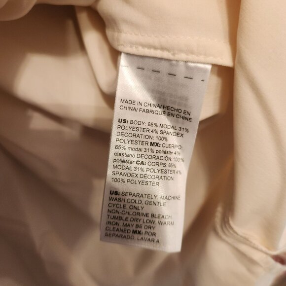 Chico's Embroidered Balloon Sleeve Pullover Blouse Cream Women's Sz. 2 / Large - Picture 9 of 10